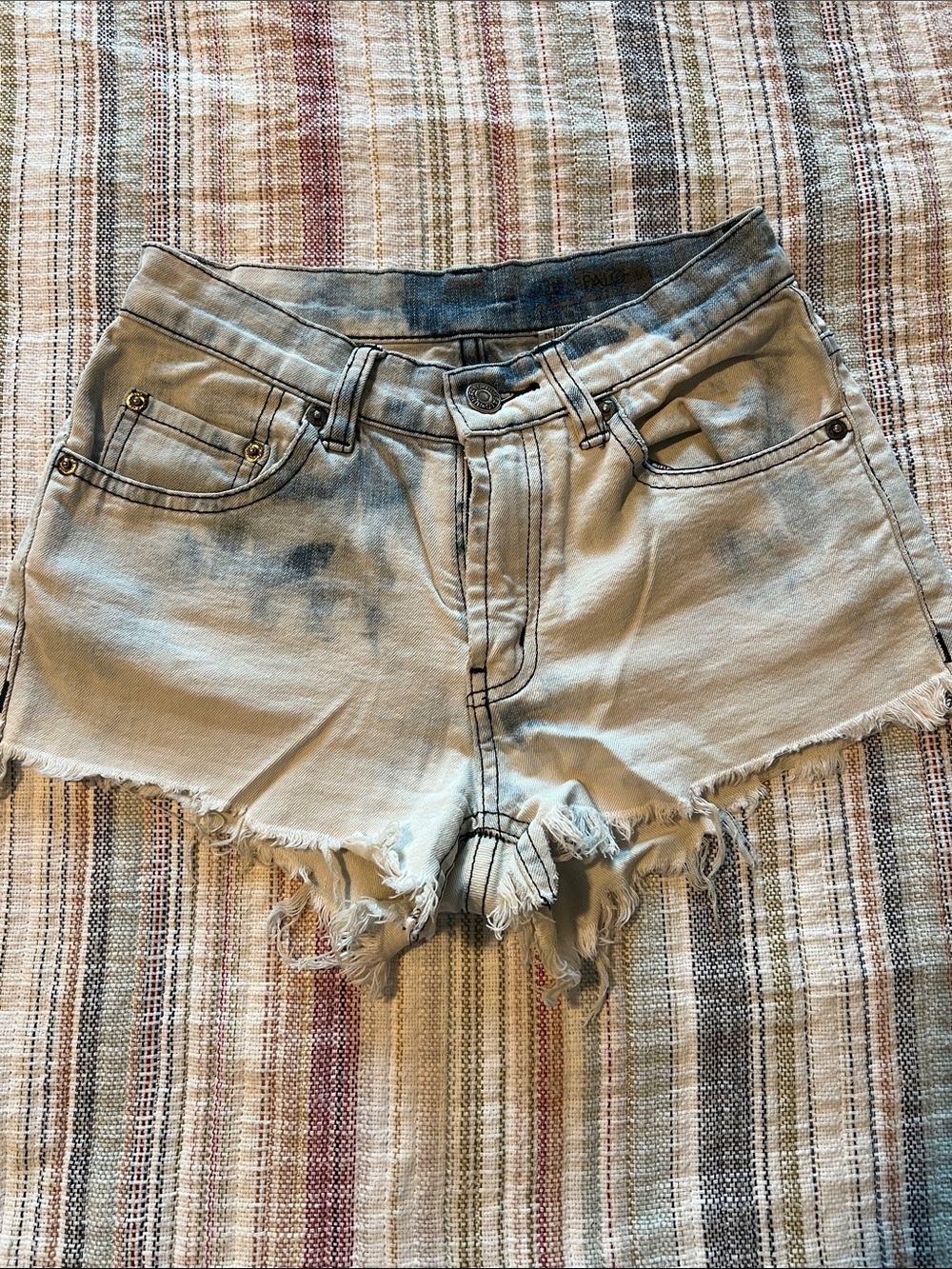 Buffalo David Bitton Light Blue Distressed Denim Cutoff Shorts